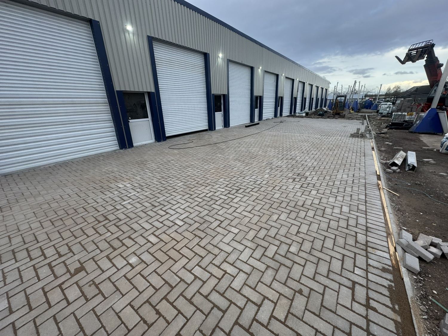 Row of new industrial units protected by Tyger Security